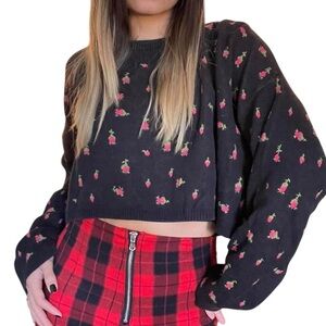 Betsey Johnson Collection Vintage Rosebud Cropped Sweater